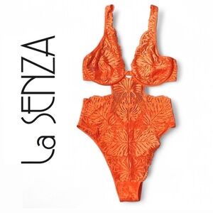 BNWT La SENZA Lace Orange Bodysuit Lingerie